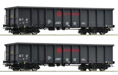 Roco 76001 - H0 - 2-tlg. Set Offene Güterwagen Eanos, Ermewa, Ep. VI